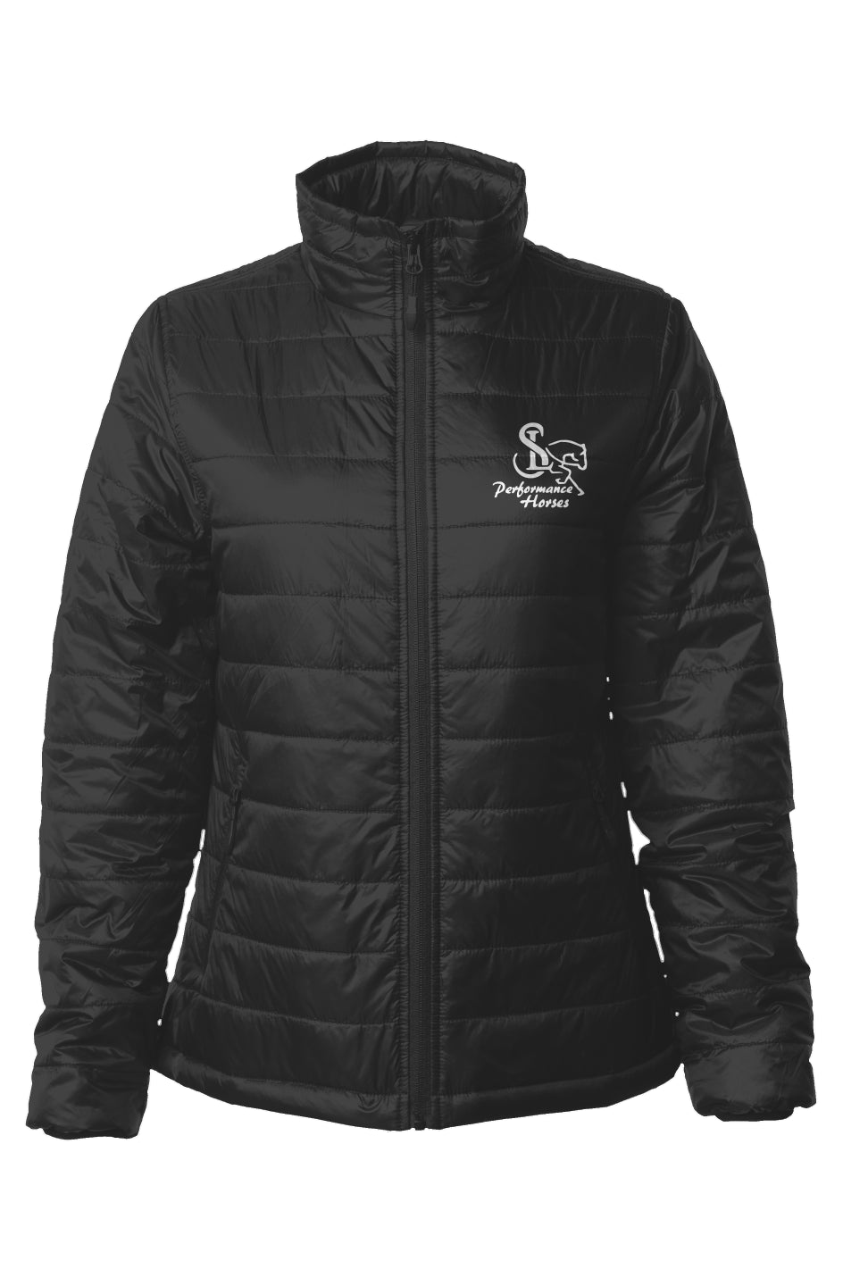 Women's Embroidered Puffer Jacket - SL Performance Horses