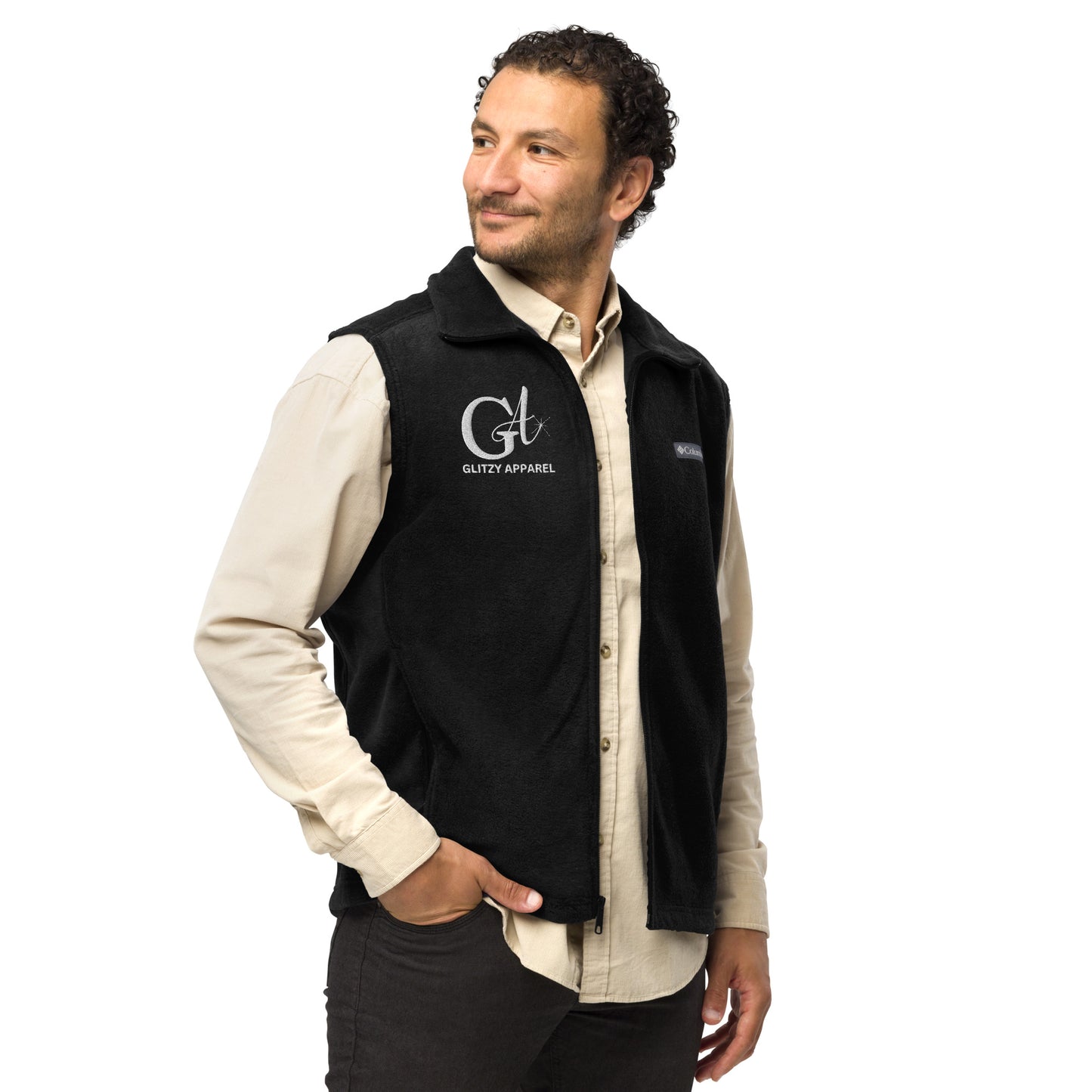 Men’s Embroidered Columbia Fleece Vest - Glitzy Apparel