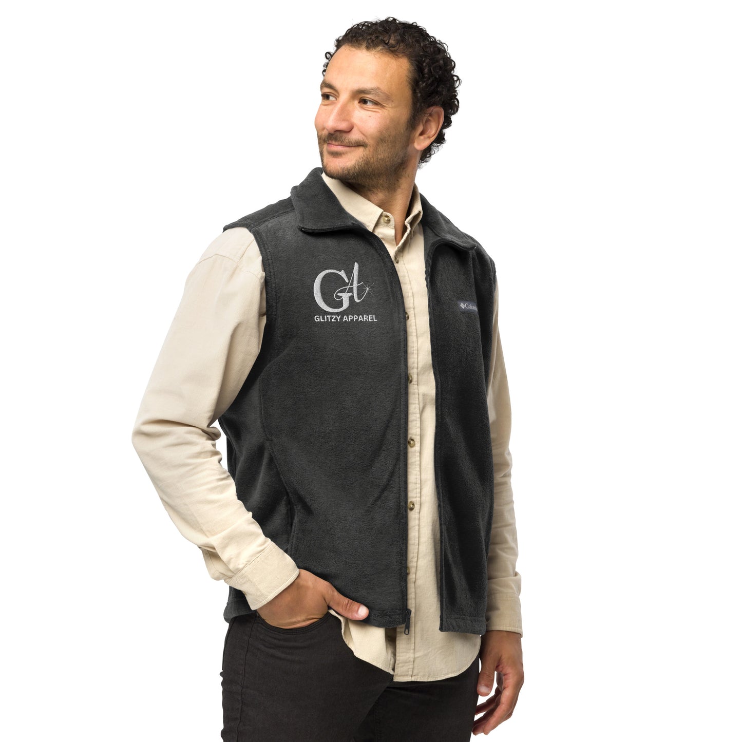 Men’s Embroidered Columbia Fleece Vest - Glitzy Apparel