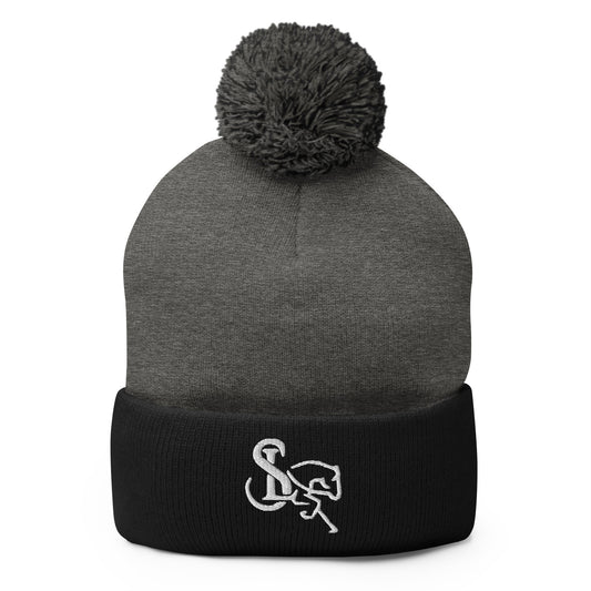 Unisex Pom-Pom Beanie Embroidered Logo - SL Performance Horses