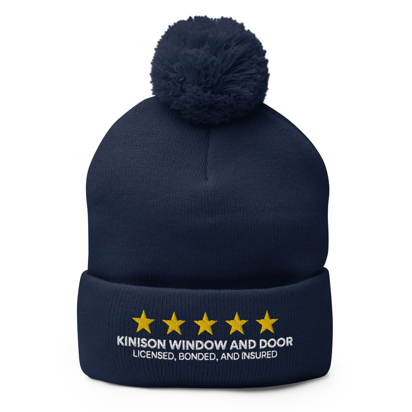 Embroidered Pom-Pom Beanie - Kinison Window and Door