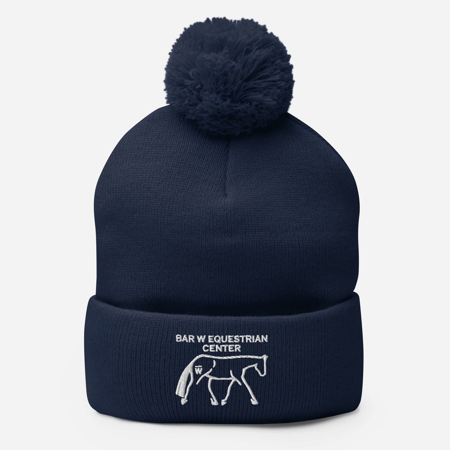 Embroidered Pom-Pom Beanie - Bar W Equestrian
