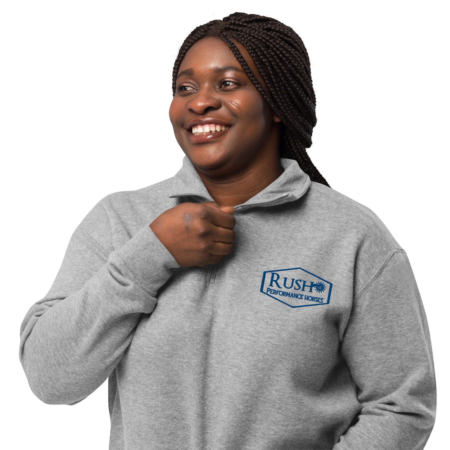 Unisex Fleece Pullover Blue Logo - Rush Performance Horses