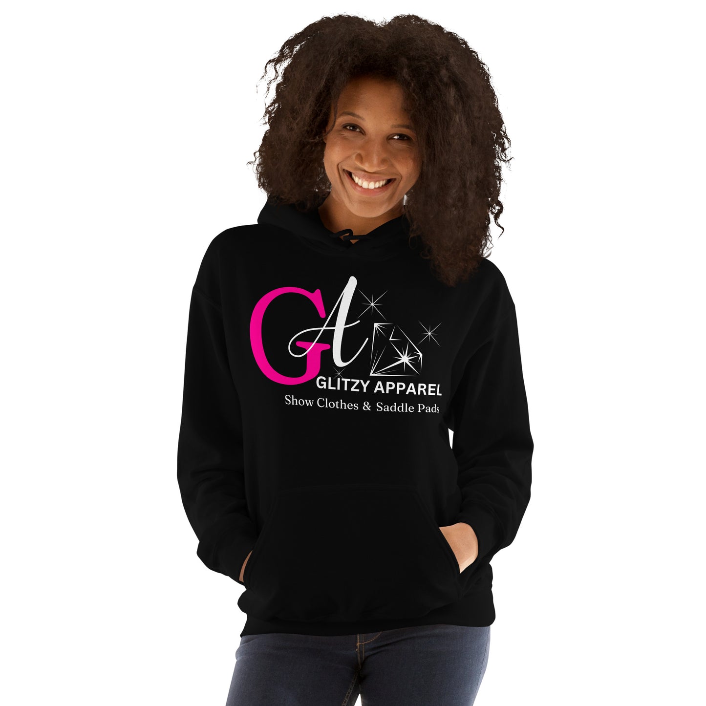 Gildan Unisex Hoodie Pink Logo - Glitzy Apparel