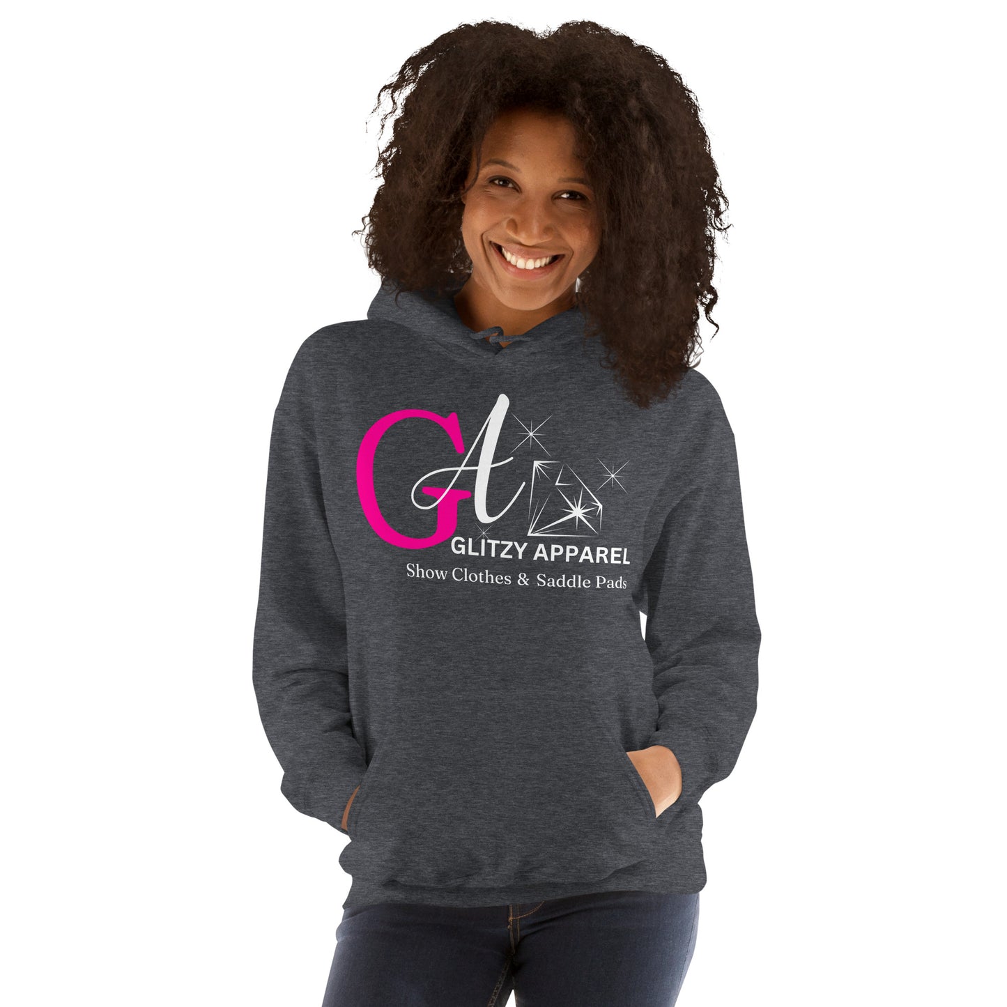 Gildan Unisex Hoodie Pink Logo - Glitzy Apparel