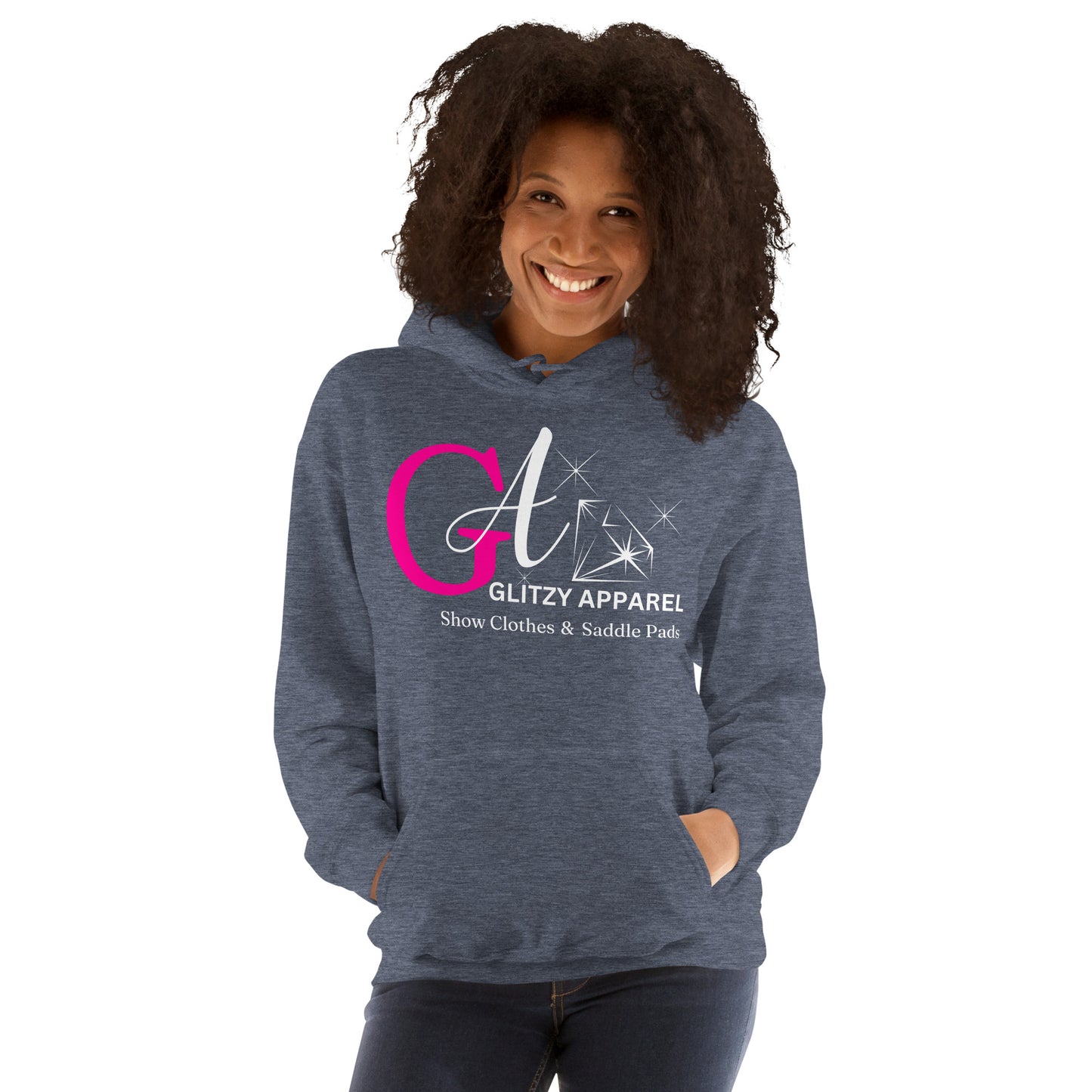 Gildan Unisex Hoodie Pink Logo - Glitzy Apparel