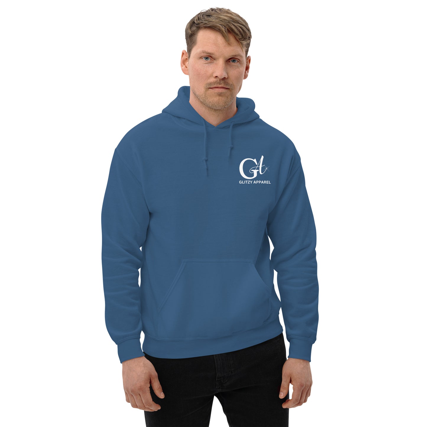 Gildan Unisex Hoodie Chest Logo - Glitzy Apparel