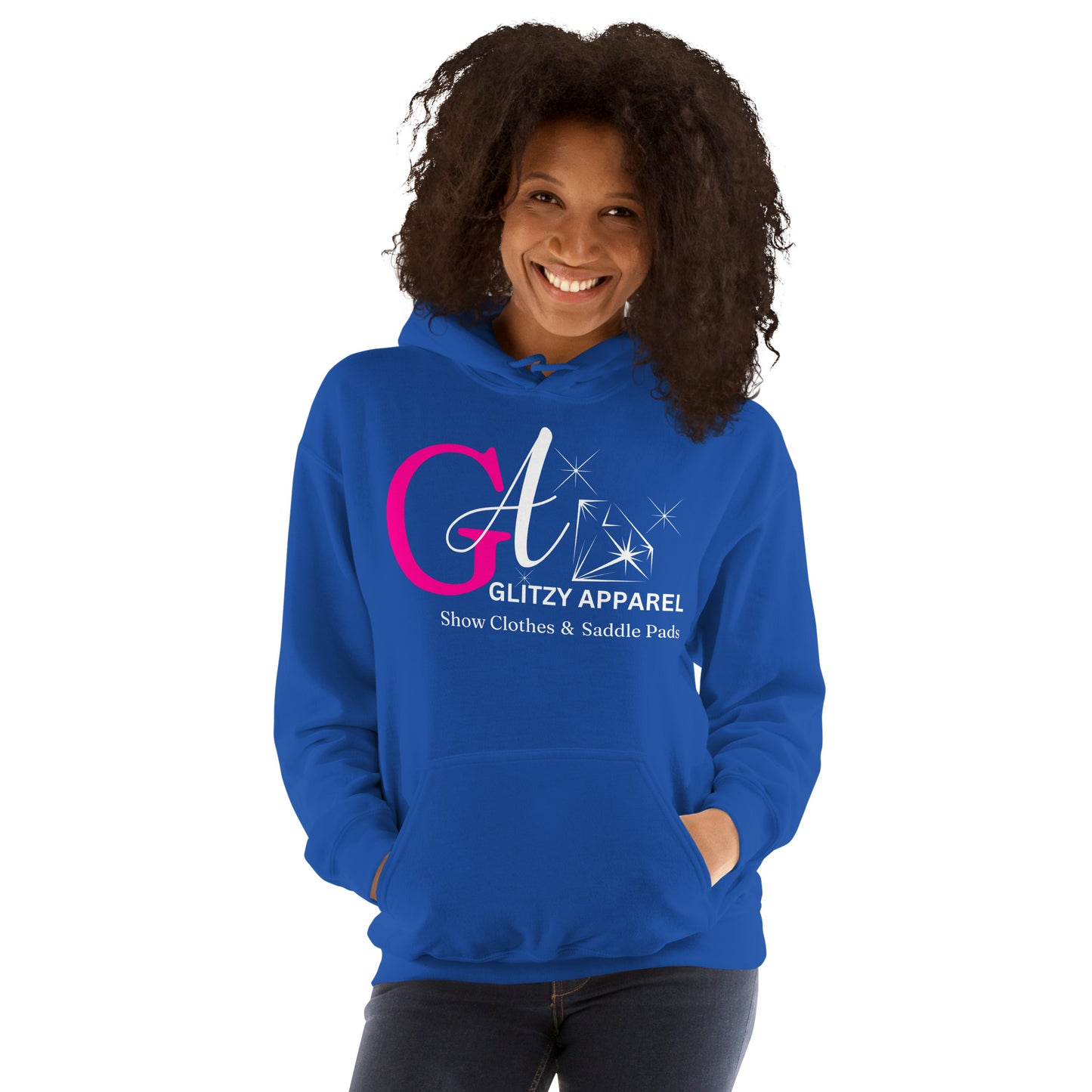 Gildan Unisex Hoodie Pink Logo - Glitzy Apparel