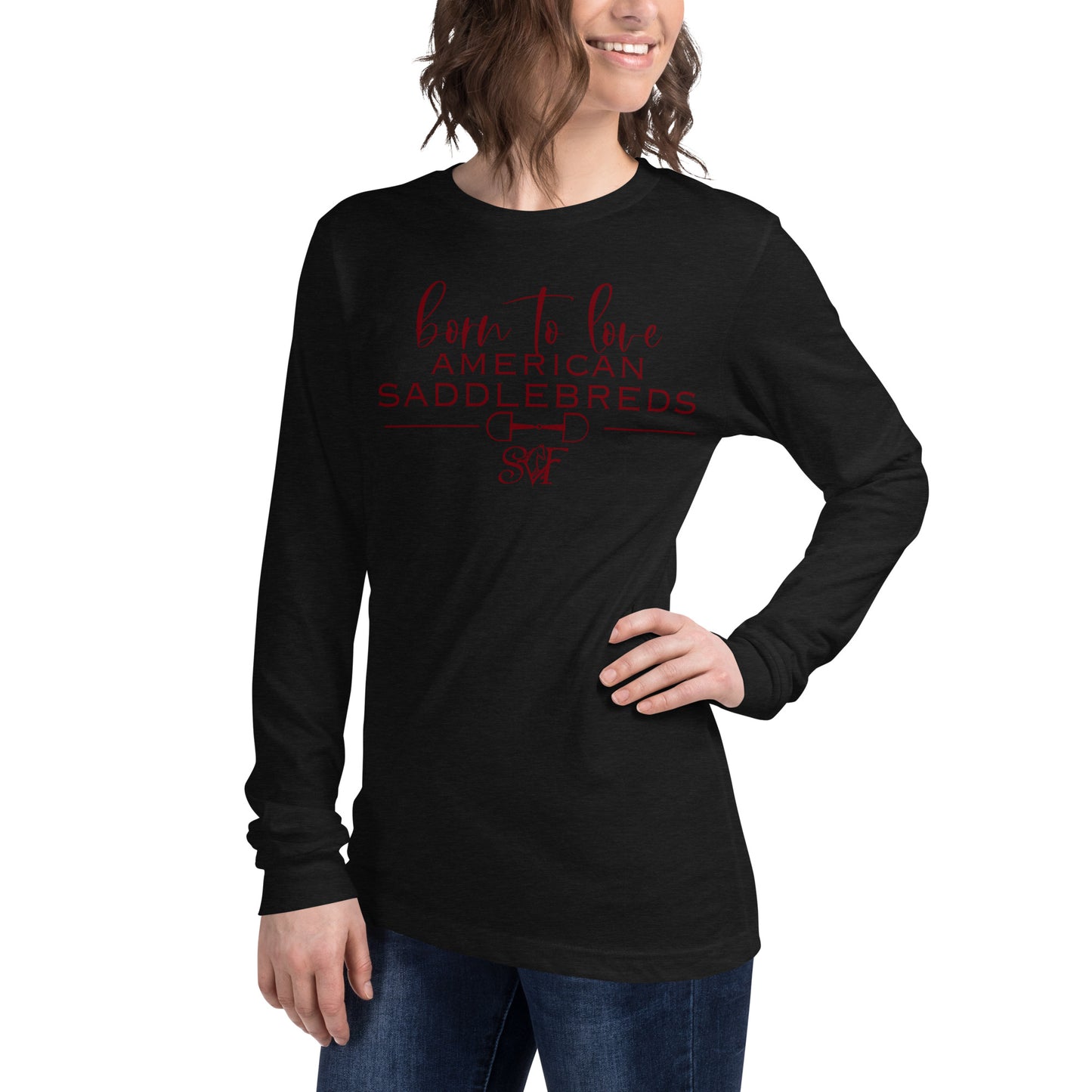 Bella Canvas Unisex Long Sleeve Tee SADDLEBRED- Stillwater Valley Farm