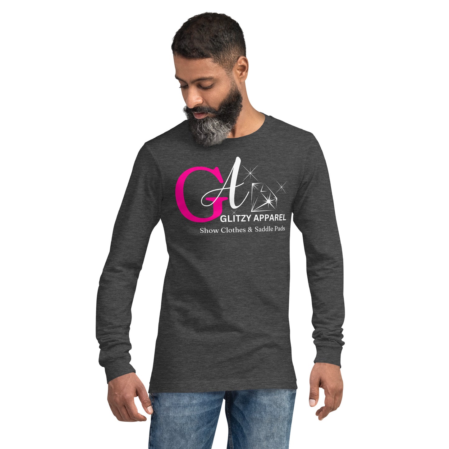 Bella Canvas Unisex Long Sleeve Tee Pink Logo - Glitzy Apparel