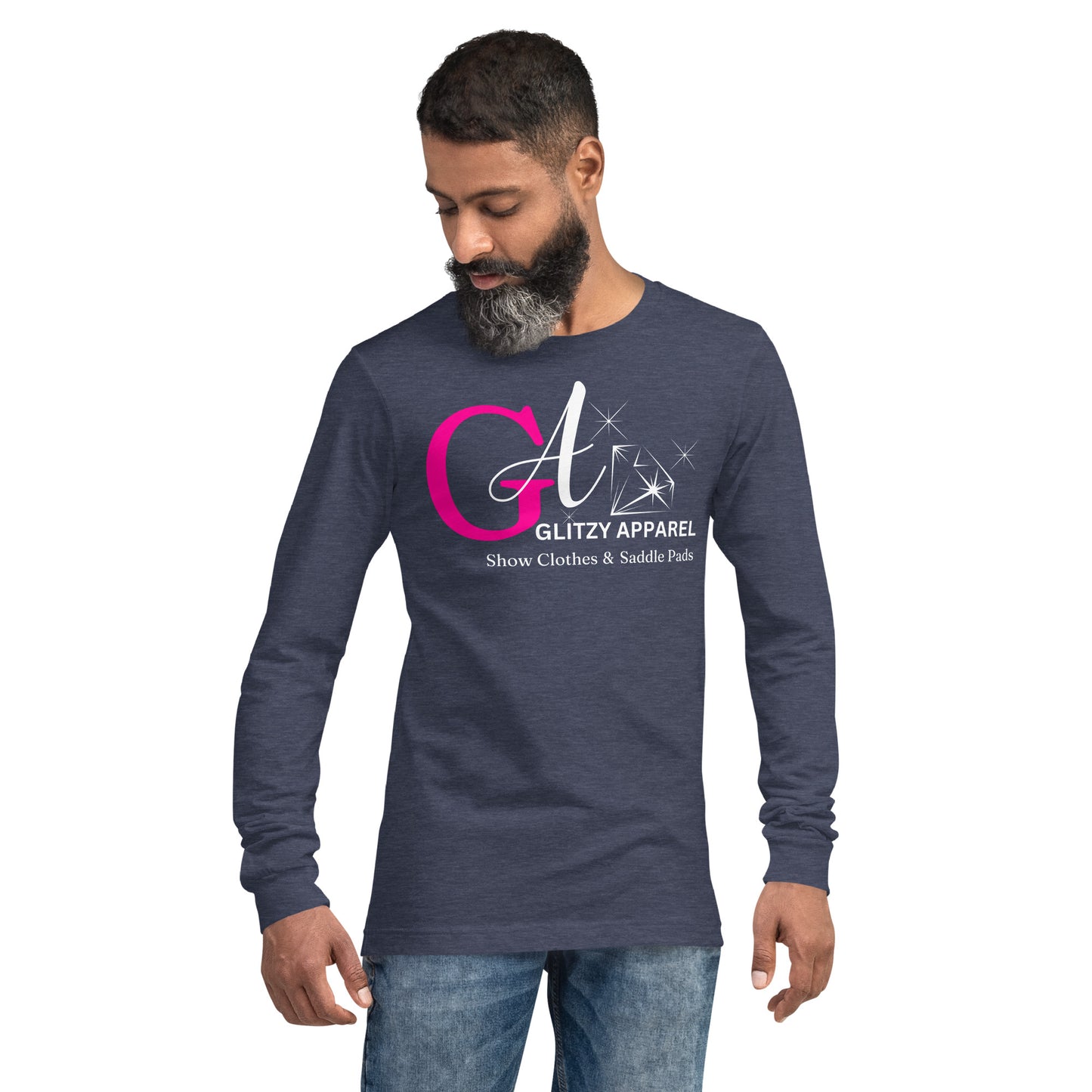 Bella Canvas Unisex Long Sleeve Tee Pink Logo - Glitzy Apparel
