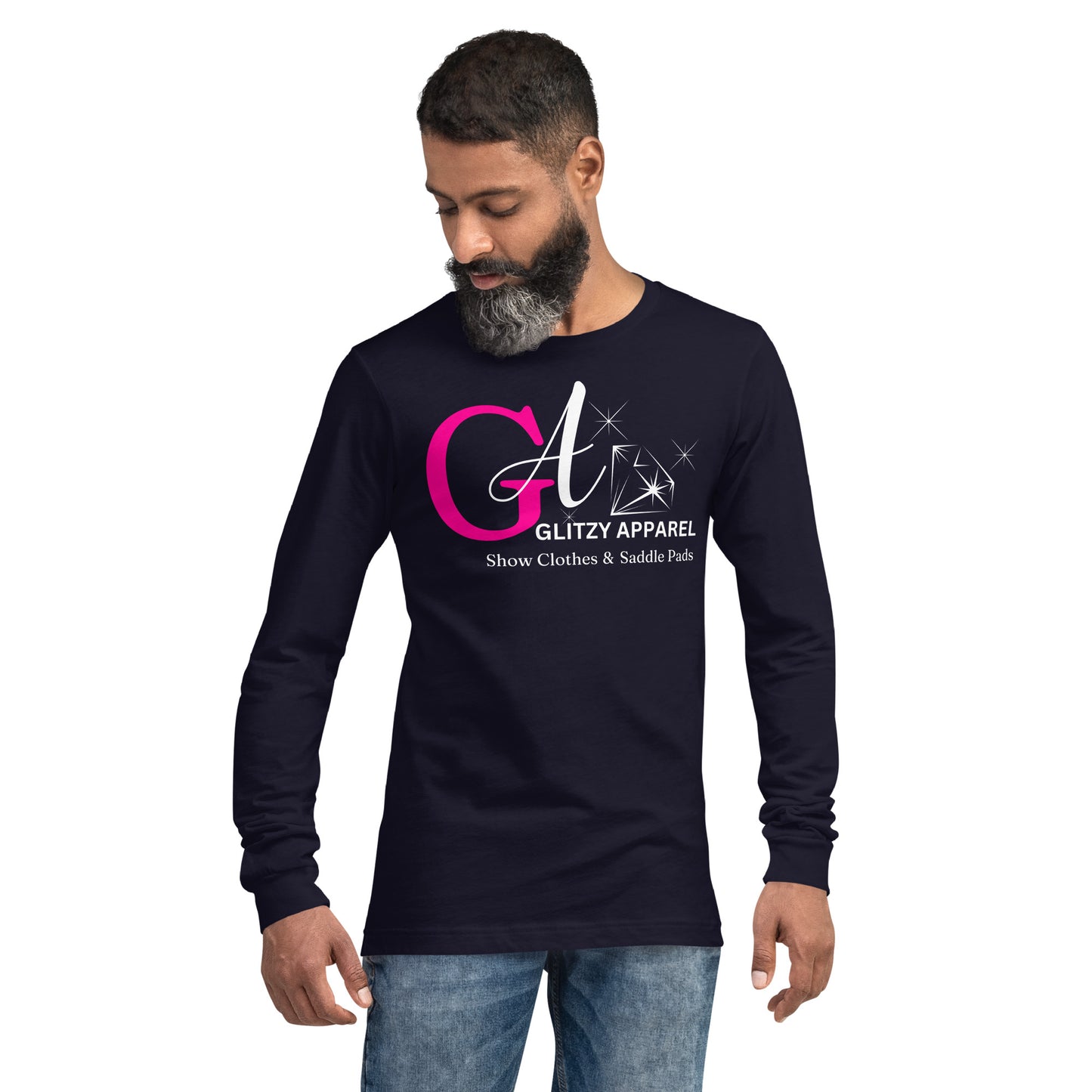 Bella Canvas Unisex Long Sleeve Tee Pink Logo - Glitzy Apparel