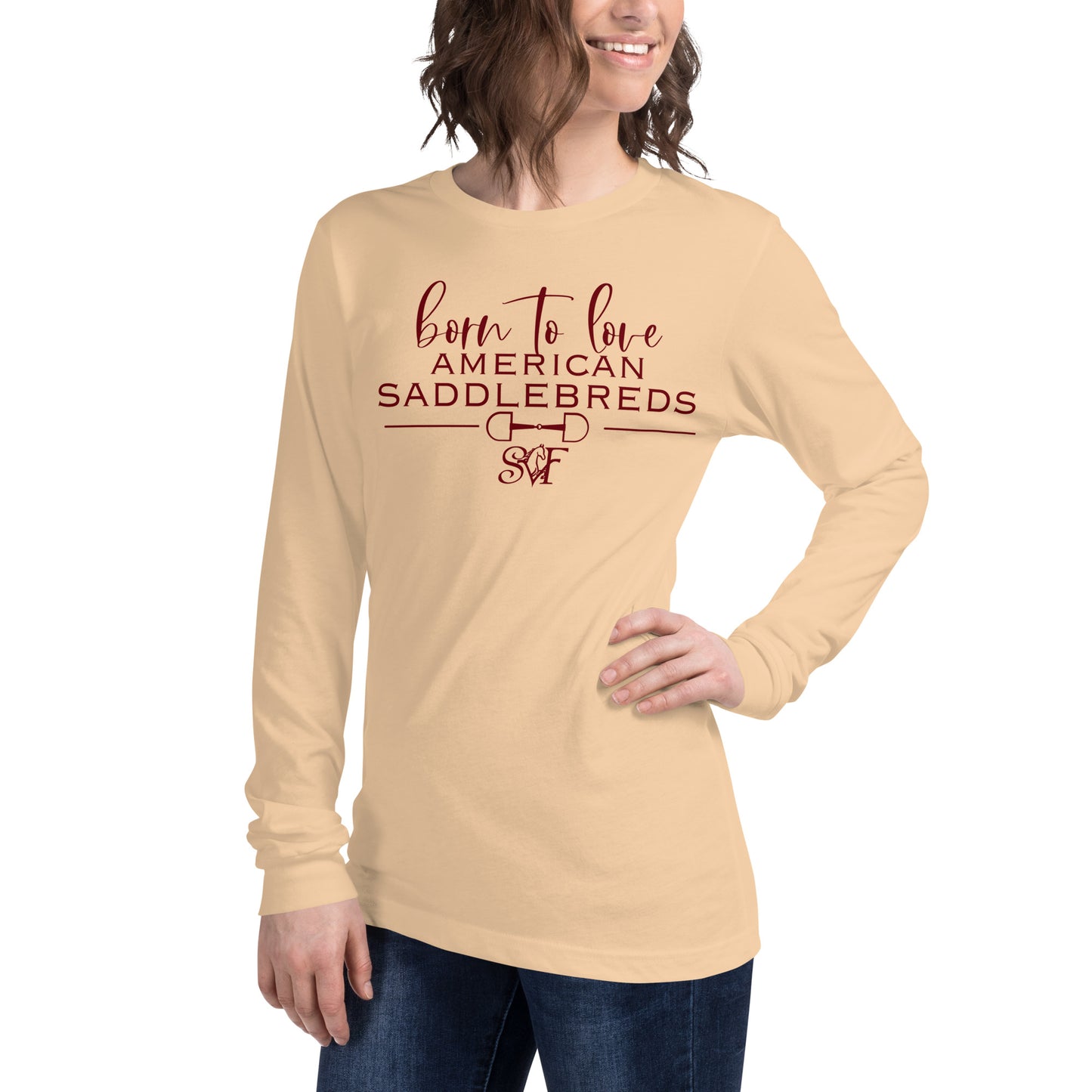 Bella Canvas Unisex Long Sleeve Tee SADDLEBRED- Stillwater Valley Farm