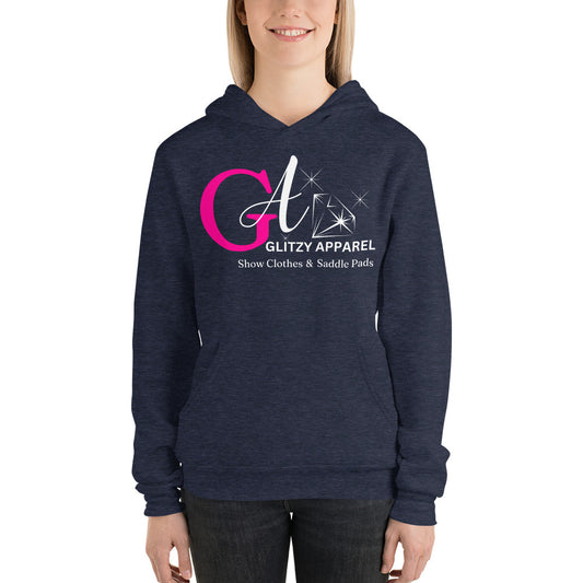 Bella Canvas Unisex Hoodie Pink Logo - Glitzy Apparel