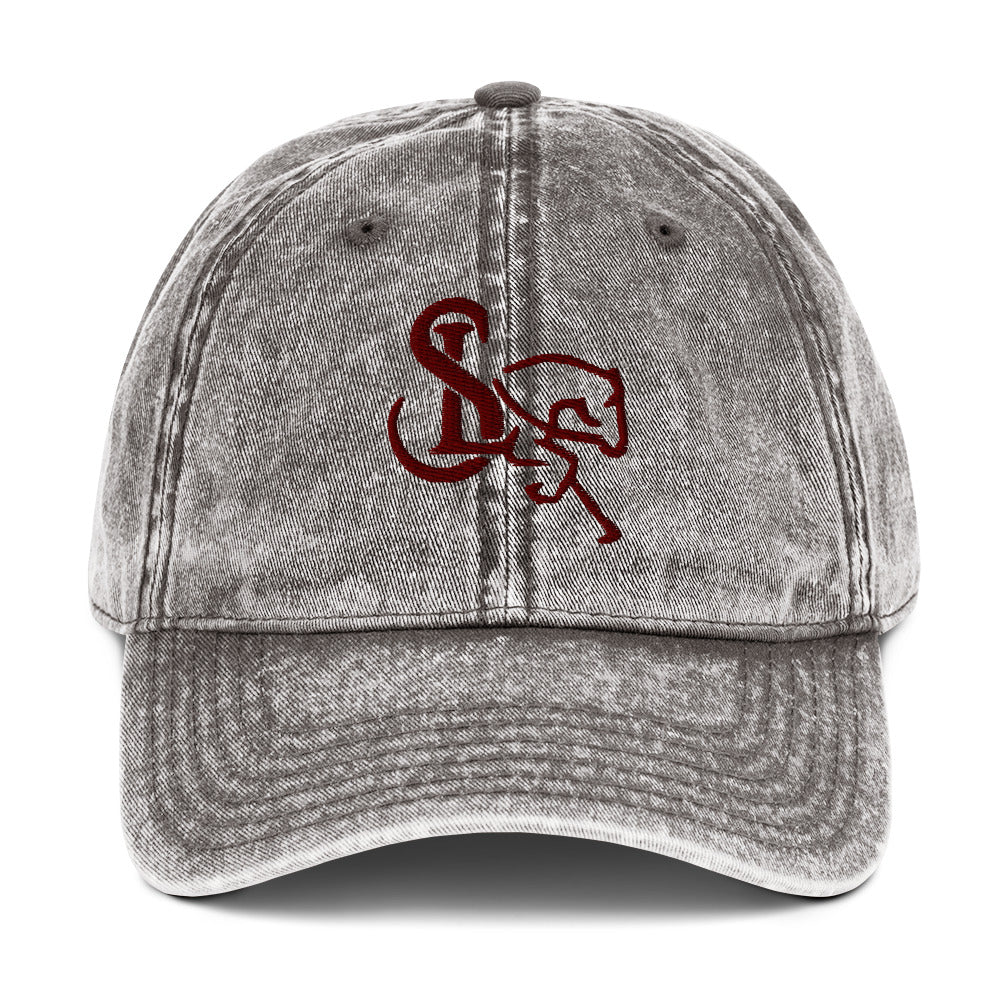 Otto Cap Vintage Cotton Twill Cap Maroon Logo - SL Performance Horses
