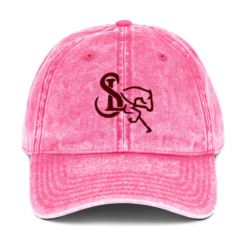 Otto Cap Vintage Cotton Twill Cap Maroon Logo - SL Performance Horses