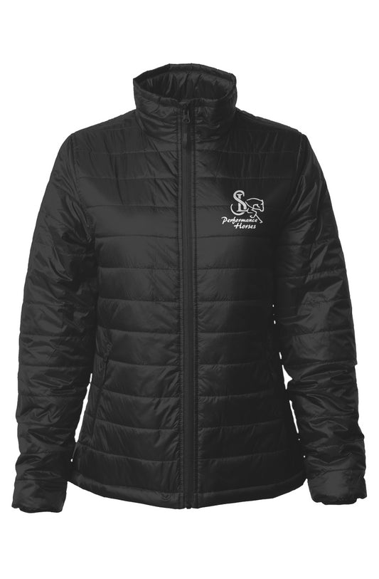 Women's Embroidered Puffer Jacket - SL Performance Horses