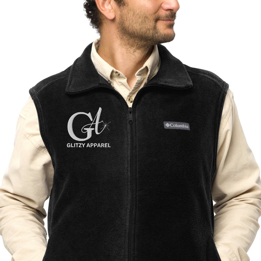 Men’s Embroidered Columbia Fleece Vest - Glitzy Apparel