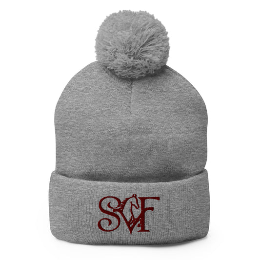 Embroidered Pom-Pom Beanie - Stillwater Valley Farm