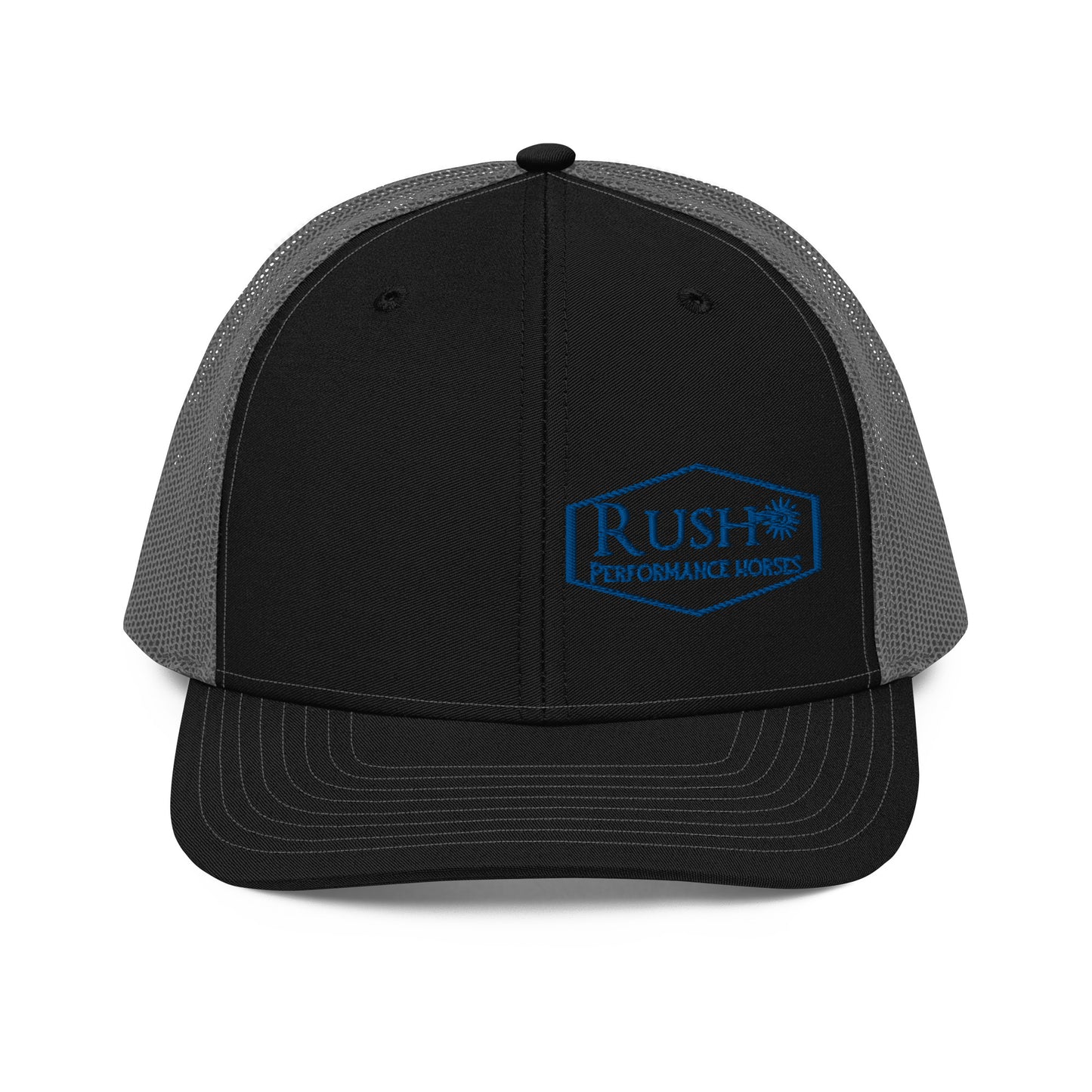 Richardson 112 Trucker Cap Blue Logo - Rush Performance Horses