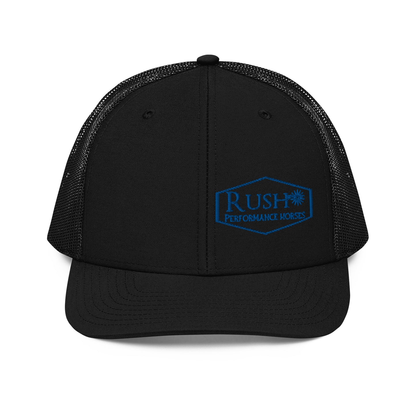 Richardson 112 Trucker Cap Blue Logo - Rush Performance Horses