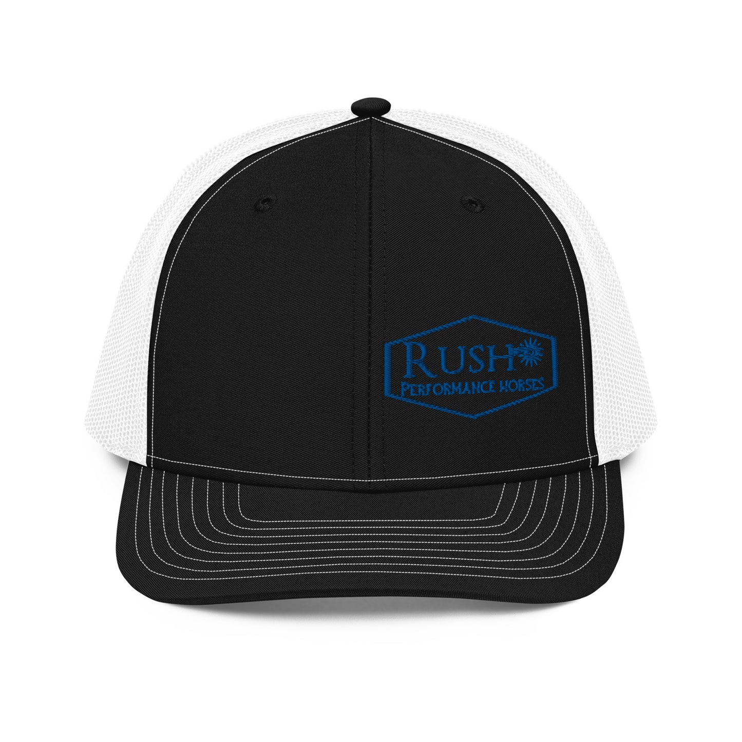 Richardson 112 Trucker Cap Blue Logo - Rush Performance Horses