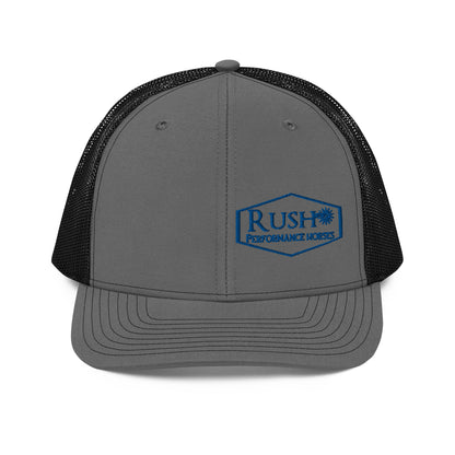 Richardson 112 Trucker Cap Blue Logo - Rush Performance Horses