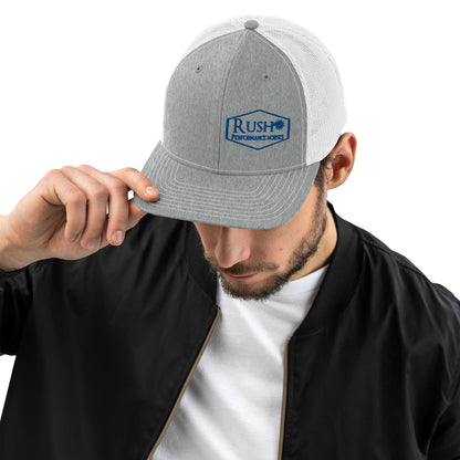 Richardson 112 Trucker Cap Blue Logo - Rush Performance Horses