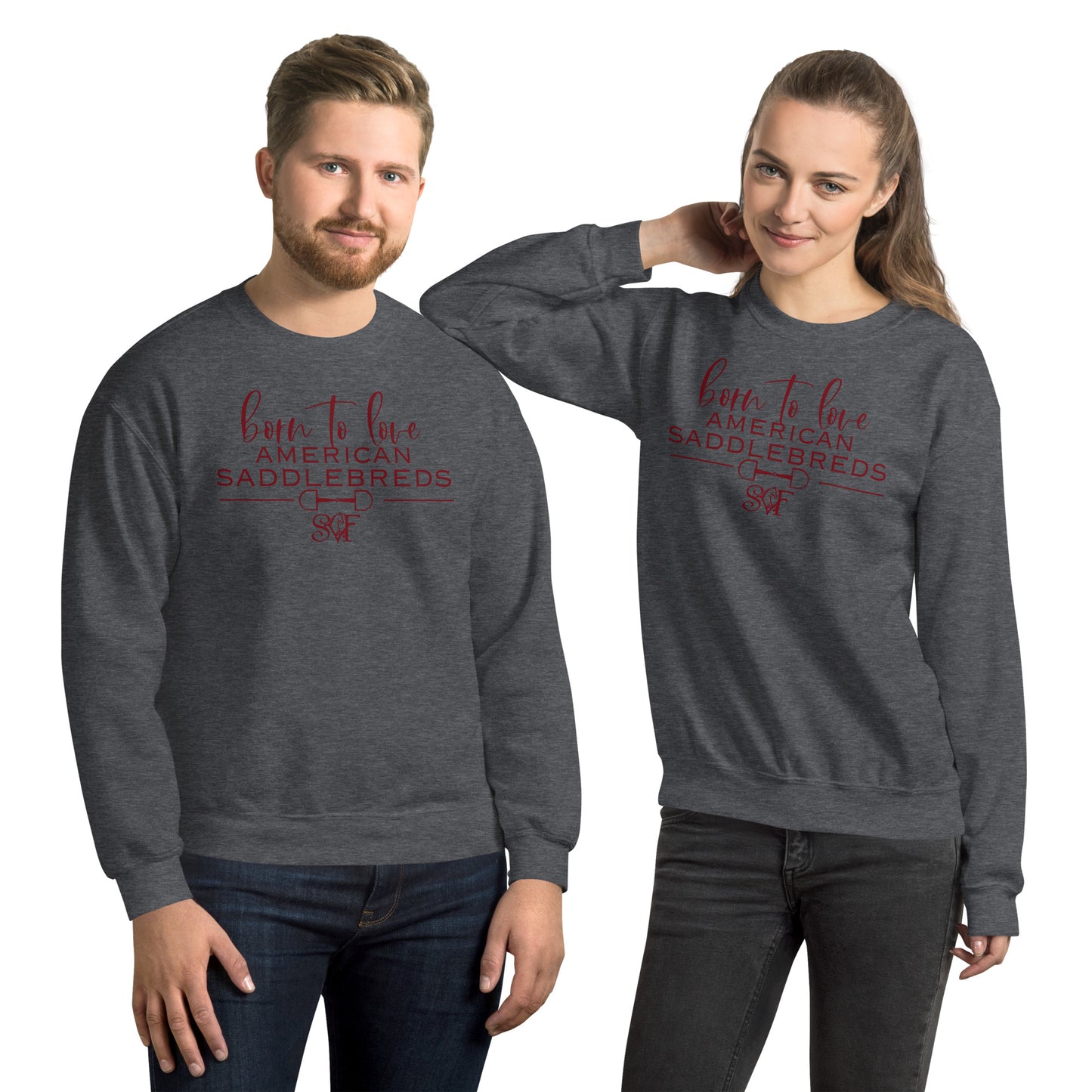 Gildan Crewneck Unisex Sweatshirt SADDLEBRED- Stillwater Valley Farm