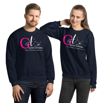 Gildan Unisex Crewneck Sweatshirt Pink Logo - Glitzy Apparel