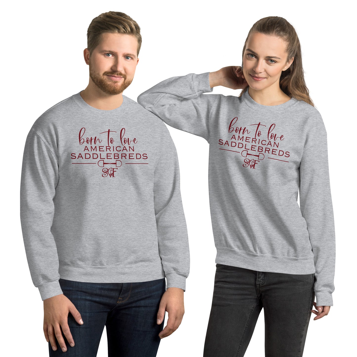 Gildan Crewneck Unisex Sweatshirt SADDLEBRED- Stillwater Valley Farm