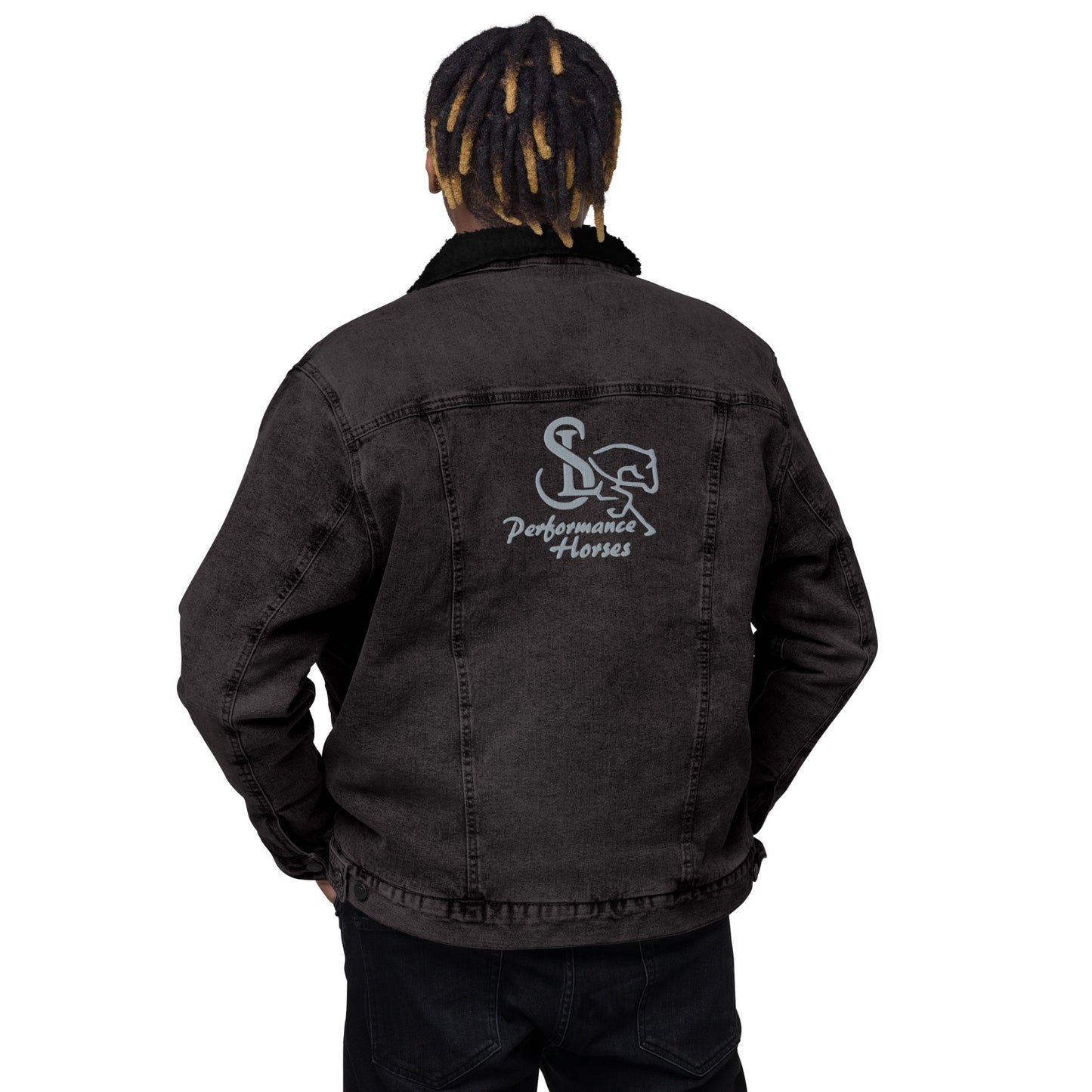 Threadfast Apparel DOUBLE SIDED Unisex Denim Sherpa Jacket - SL Performance Horses