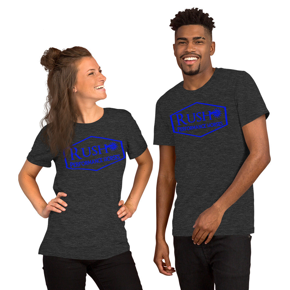 Bella Canvas Unisex T-shirt Blue Logo - Rush Performance Horses