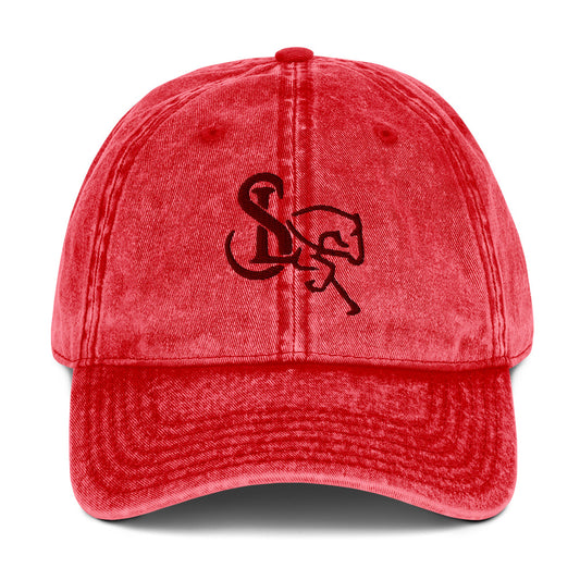 Otto Cap Vintage Cotton Twill Cap Maroon Logo - SL Performance Horses