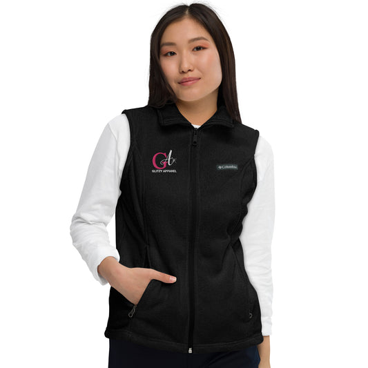 Women’s Embroidered Columbia Fleece Vest - Glitzy Apparel