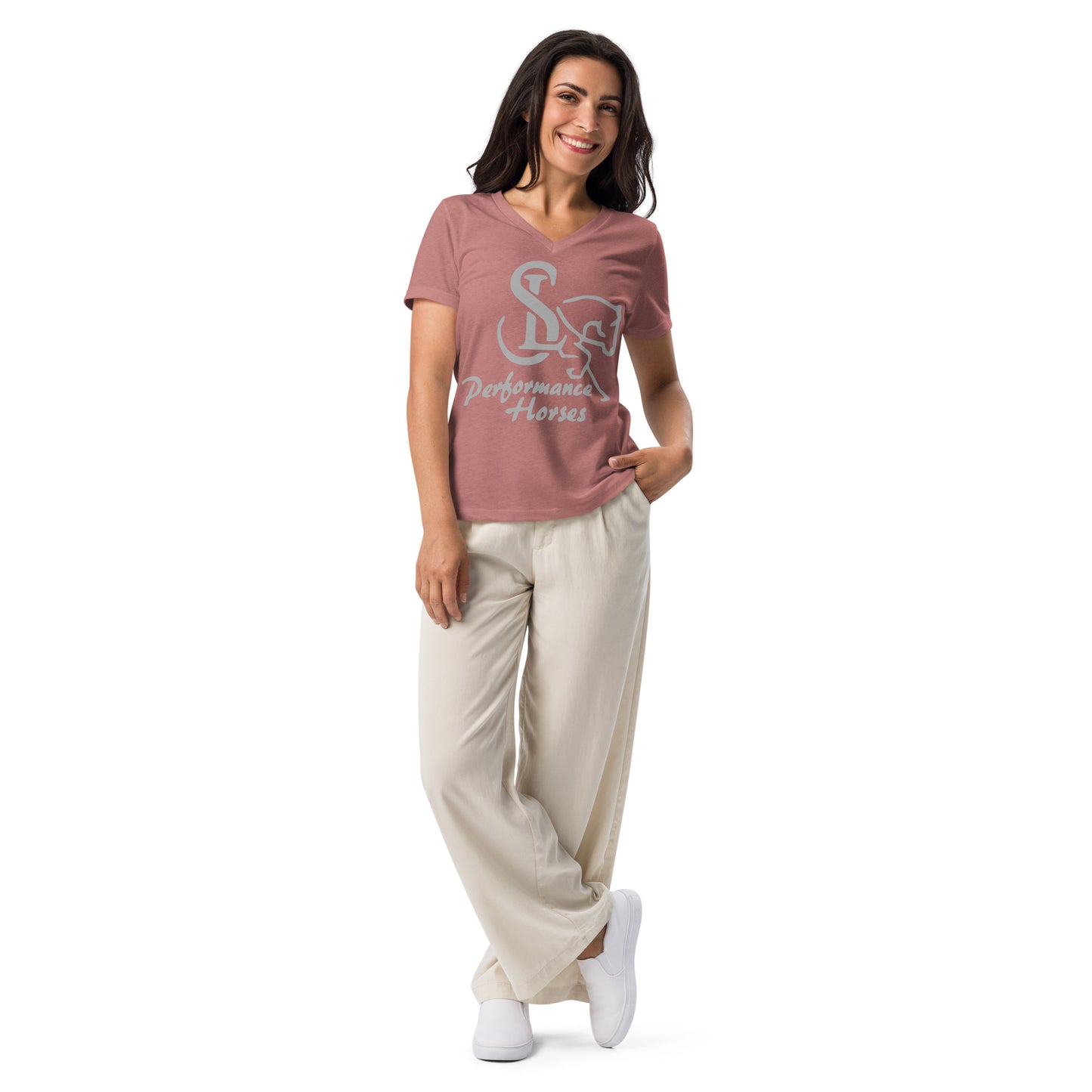 Bella Canvas Women’s Relaxed V-neck T-shirt - SL Performance Horses