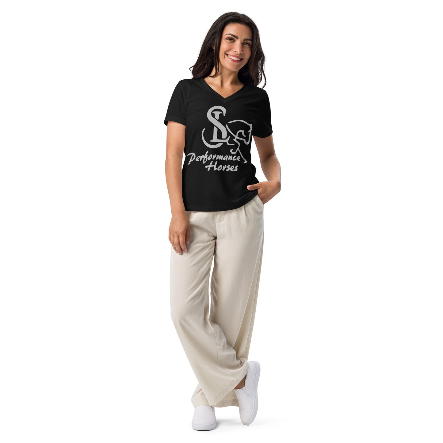 Bella Canvas Women’s Relaxed V-neck T-shirt - SL Performance Horses